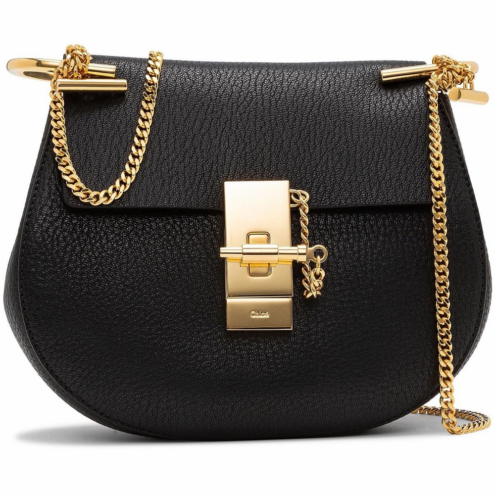 CHLOÉ DREW SHOULDER BAG IN SMALL GRAIN LAMBSKIN BLACK - Picture 9 of 16